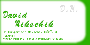 david mikschik business card